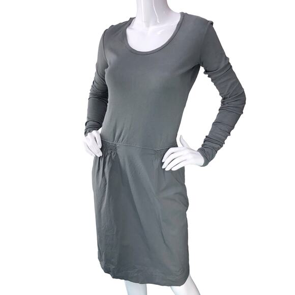 Kristensen DU NORD Womens Size 2 Dress Drop Waist Long Sleeve Cotton Grey - Picture 1 of 16
